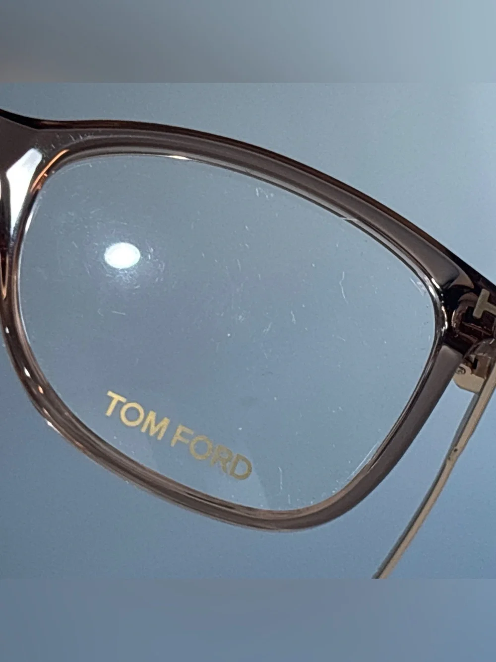 Tom Ford TF5510 045 Cat Eye Glasses Frames Shiny Light Brown Gold